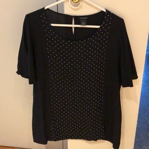 Club Monaco silk top with seed pearls